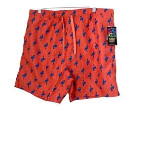 Surf Society Men's Shorts Blue Flamingo Coral Size XL NWT